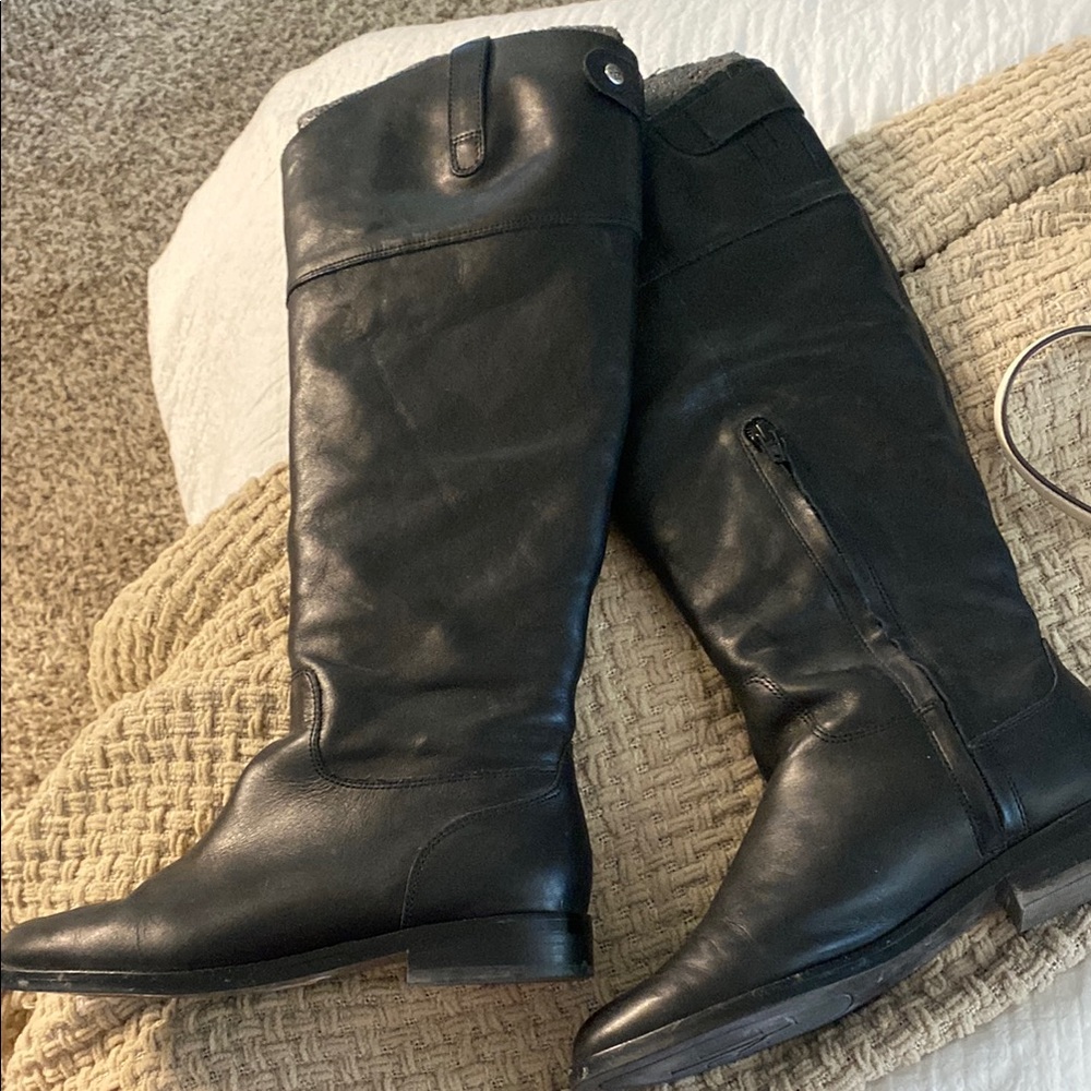 Ralph Lauren Black Leather Riding Boots
